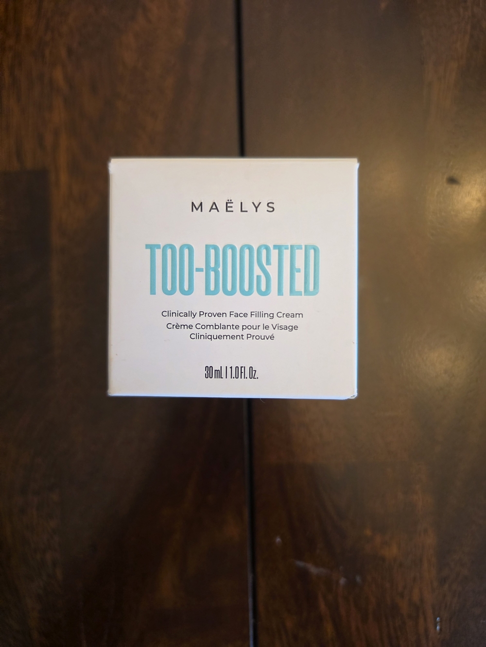 MAËLYS TOO-BOOSTED Face Filling Cream - White & Teal Packaging